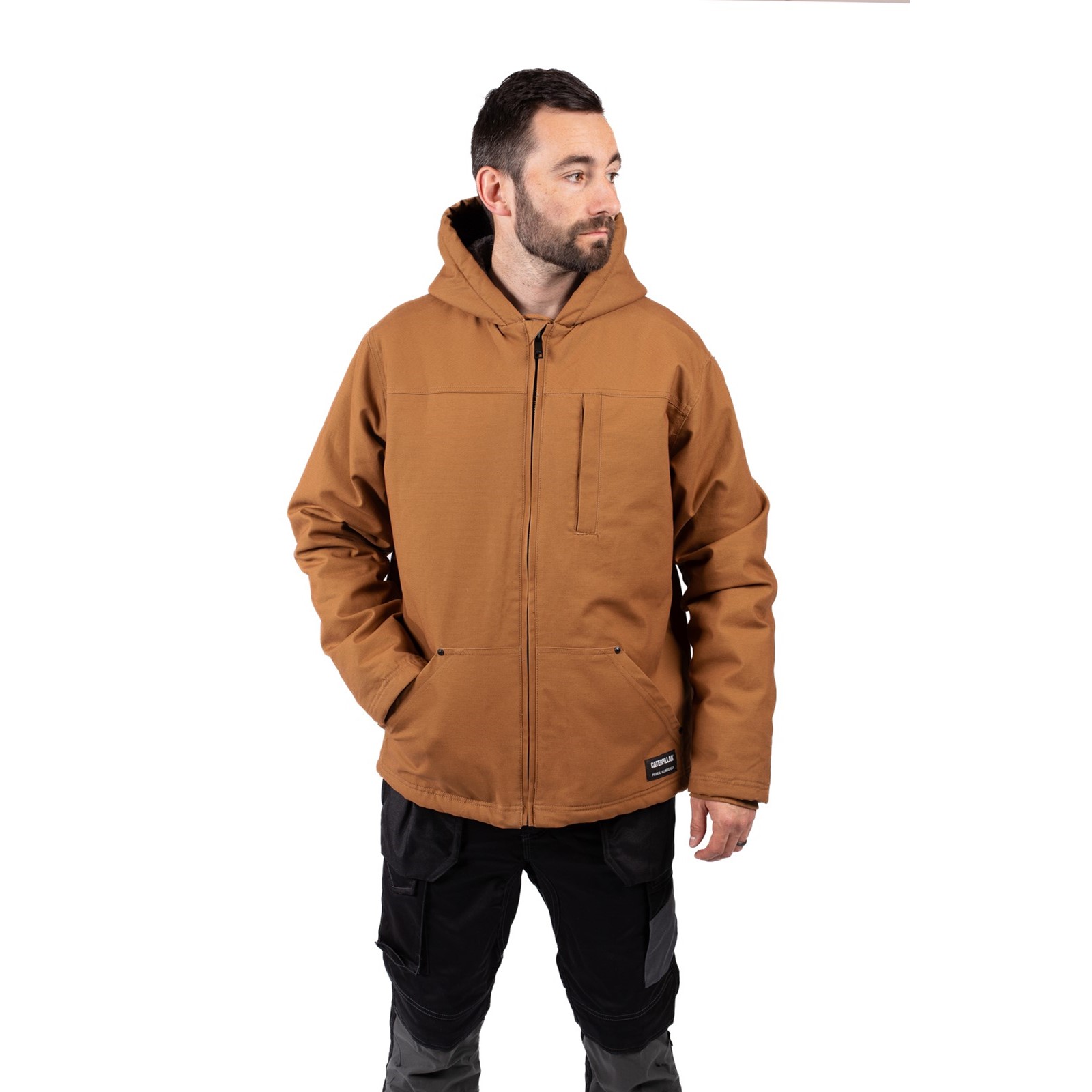 Hooded Sherpa Lined Jacket, front
