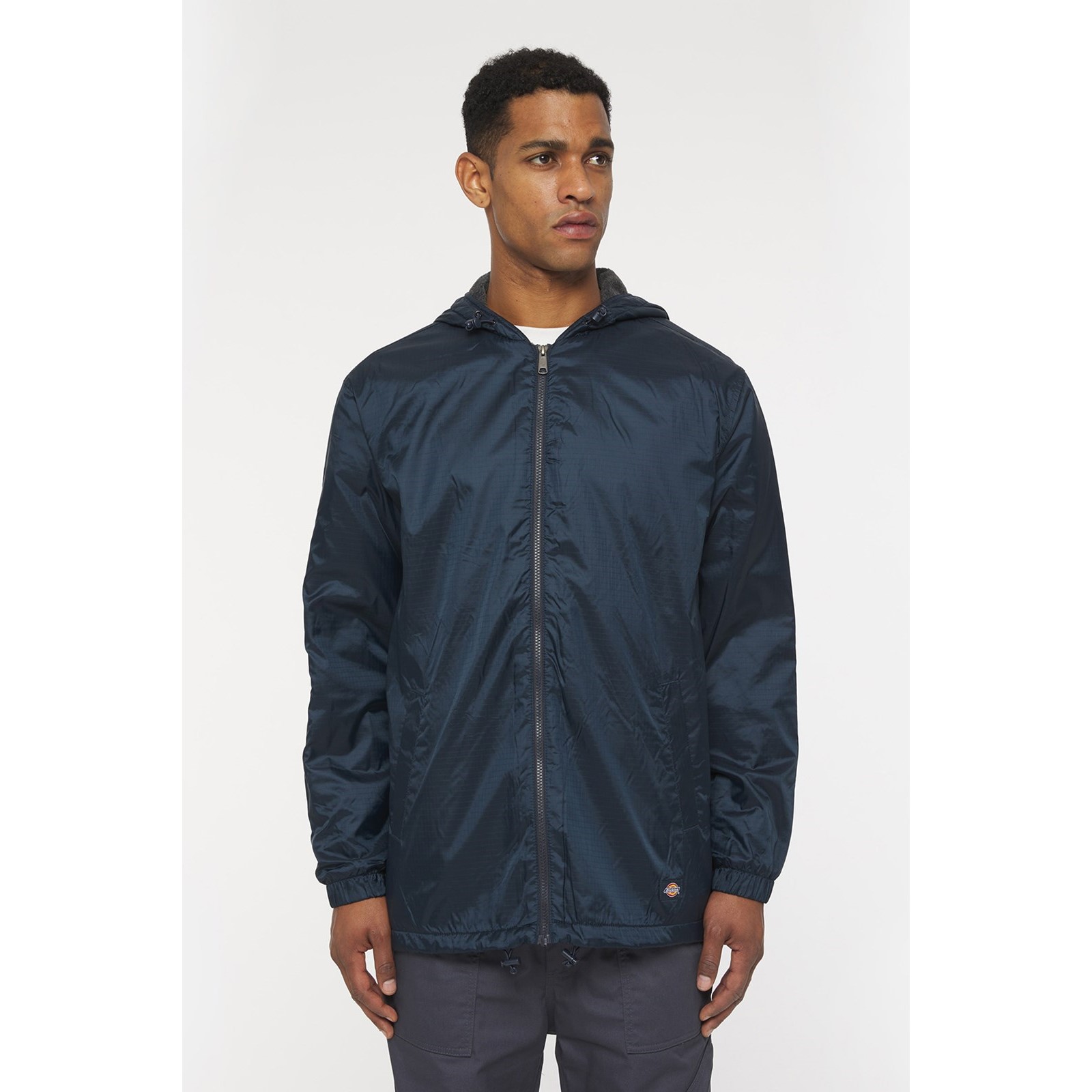 Fleece Lined Nylon Hooded Jacket