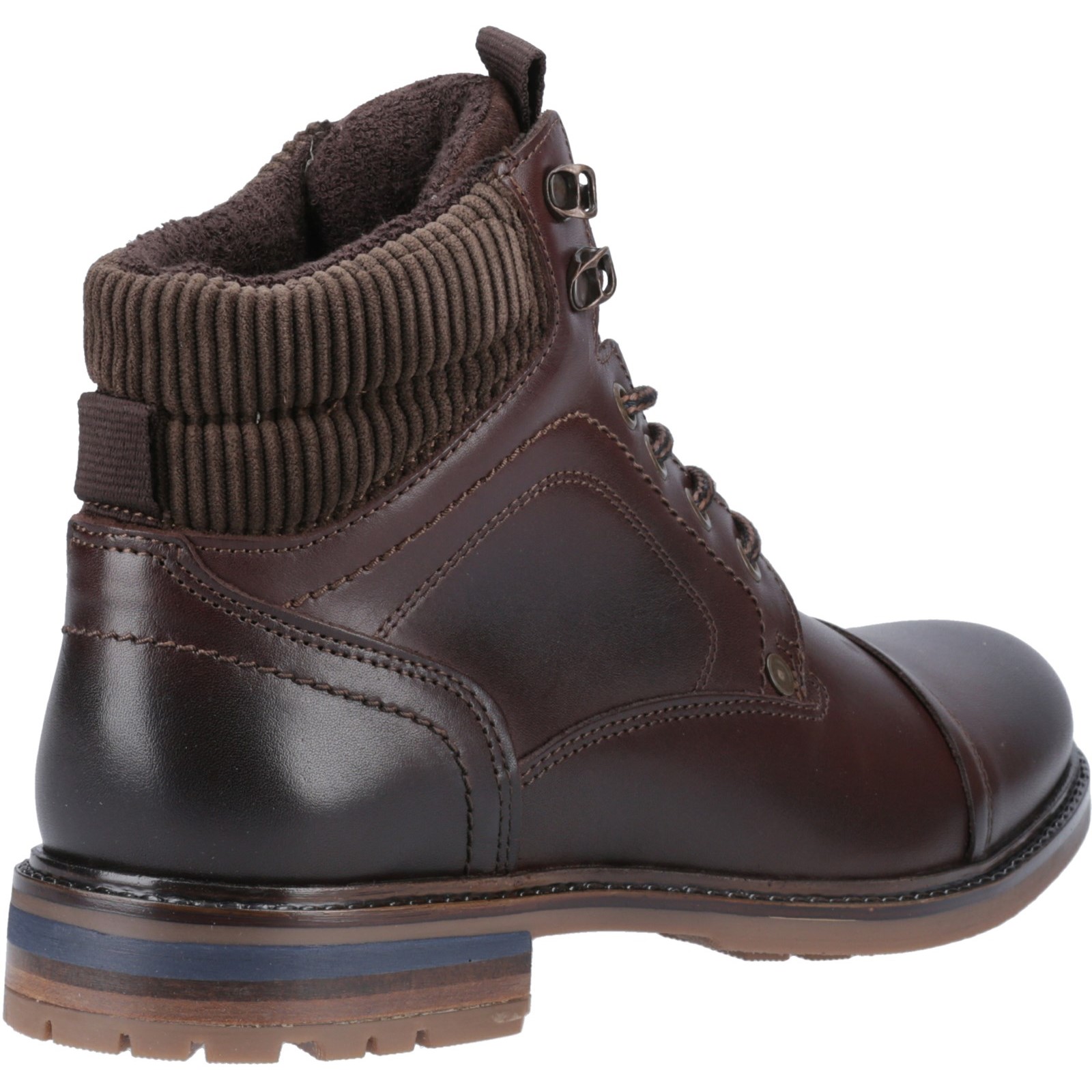 Dune London Candor Mens Boots Toe Tan Worker Brown Lace Heel Cap