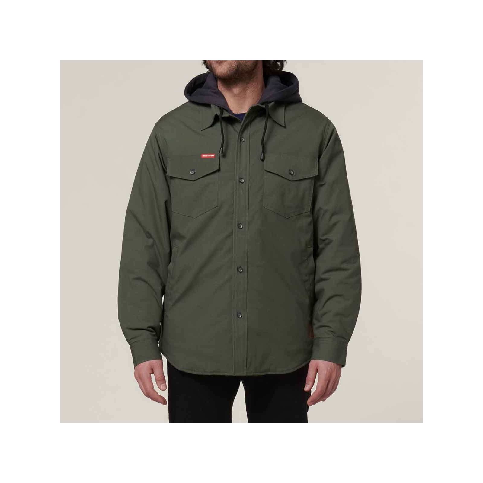 Quilted Solid Shacket, front